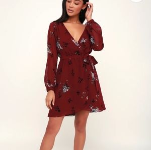 Lulus Caralena Floral Print Long Sleeve Dress